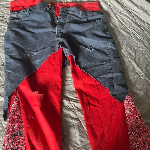 Flared Jeans with Paisley Print - Picture 1 of 9